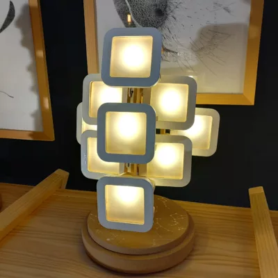 Lampe design 'Voile' en MDF avec diffuseur en calque