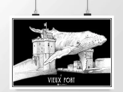 Baleine sur le vieux port de La Rochelle