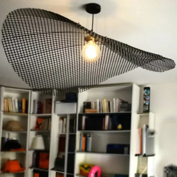 Suspension Luminaire Design 'Onde' en Poche Ostréicole – Ø 118 cm Personnalisable – Image 3