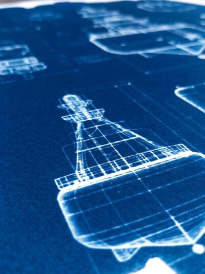 détail du cyanotype bouée marine